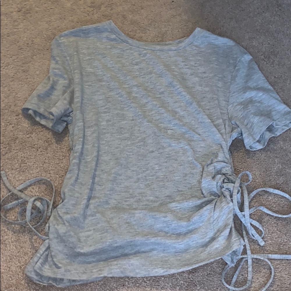 Grey T shirt with ties